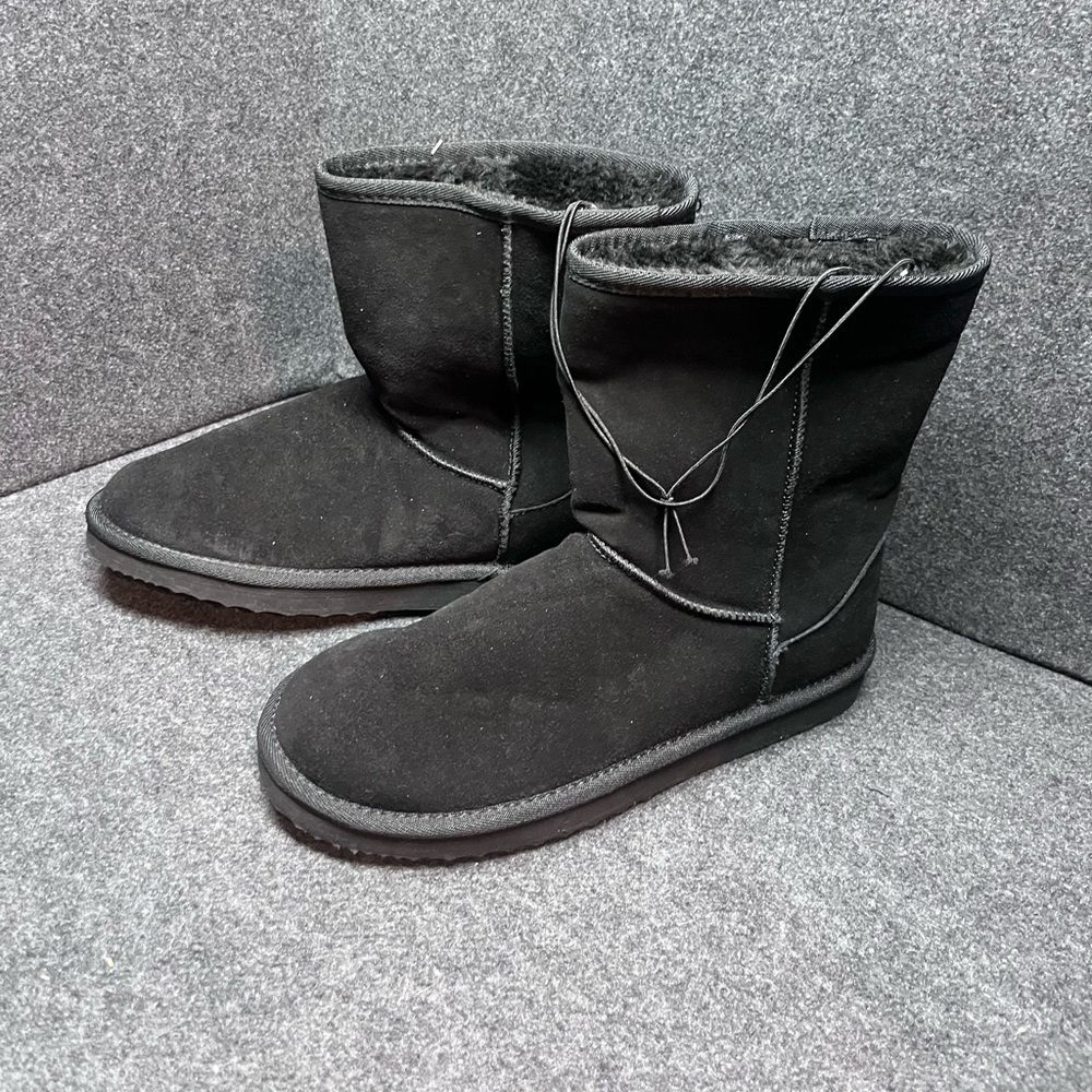 NWT genuine leather faded glory black boots size 10
